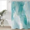 Fabric Shower Curtain 60x72 Inch, Teal Green Marble Yellow Lines Gradient Shower Curtain for Bathroom with Hooks,Waterproof Bath Shower Curtain Sets Decorative Bathroom Accessories view 1