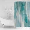 Fabric Shower Curtain 60x72 Inch, Teal Green Marble Yellow Lines Gradient Shower Curtain for Bathroom with Hooks,Waterproof Bath Shower Curtain Sets Decorative Bathroom Accessories view 2