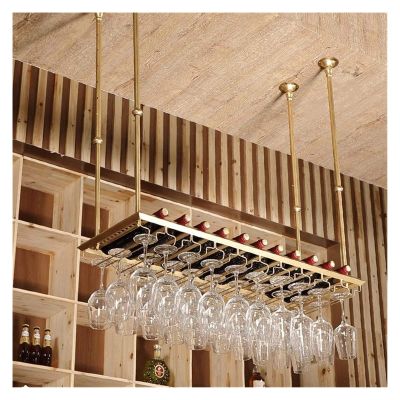 ALDEPO Wine Rack Counter Wall Mounted Glass Rack Wall Mounted Vintage Wood Wine Shelf Wall Wall Hanging Wine Cooler Mug Creativ