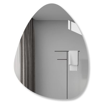 50x70cm Teardrop-shaped Bathroom Mirror, Irregular Wall-mounted Mirror, Modern Asymmetrical Makeup Mirror, Living Room Decorative Mirror, 5mm HD Silver Mirror, Safety And Explosion-proof, 60x80cm ( Si