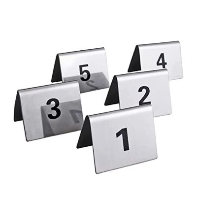 Tent Style Table Cards, Stainless Steel Party Table Number Place Cards, Stackable Double Sided Digital Tent Style Table Number Stands, for Cafes Bars Wedding Numbers ( Color : 1 to 25 , Size : L:5cmxW