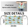 Tavisto Pineapple Sunglasses 3 Pack Server Aprons for Women with 3 Pockets Funny Oil-proof Server Apron Cute Waist Half Short Apron with Extra Long Straps for Kitchen Restaurant Server view 4