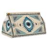 Evil Eye Tribal Boho Retro Tissue Box Cover, PU Leather Rectangular Tissue Box Case Organizer Holder Vanity Dresser Night Stand Table Countertop Home Office Car 7.7X4.7X4.3'' view 1