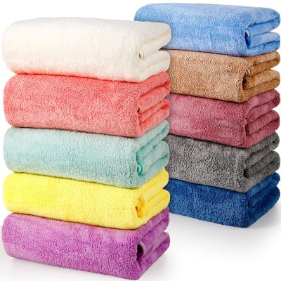 Mixweer 10 Pieces Bath Towel Set, Microfiber Coral Velvet Highly Absorbent Towels for Bathroom Body Shower Beach Travel, 28 x 55 Inches(Multicolor)