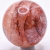 48mm 160g Rainbow Flash Red Rose Hematoid (Heated) Fire Quartz Sphere Polished Natural Sparkling Translucent Gemstone Crystal Mineral Ball - Madagascar + Stand view 1