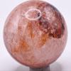 48mm 160g Rainbow Flash Red Rose Hematoid (Heated) Fire Quartz Sphere Polished Natural Sparkling Translucent Gemstone Crystal Mineral Ball - Madagascar + Stand view 2