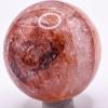 48mm 160g Rainbow Flash Red Rose Hematoid (Heated) Fire Quartz Sphere Polished Natural Sparkling Translucent Gemstone Crystal Mineral Ball - Madagascar + Stand view 4