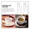 CALLARON 4Pcs Tea Display Stand Holder Rack Iron Metal Cup Saucer Holder Tea Cup Display Coffee Mug Organizer for Plate Pot Kettle Silver view 3
