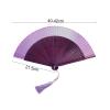 Altsuceser Handheld Fans, Hollow Out Folding Fans with Bamboo Frames and Tassels for Dancing Cosplay Wedding Party Props Decoration Purple view 4