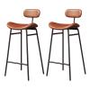 KAMPCO Set of 2 Kitchen Counter Height Bar Stools with Back, Faux Leather Upholstered Barstools, Bar Chairs for Kitchen Dining Room Restaurant Pub Coffee view 1