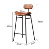 KAMPCO Set of 2 Kitchen Counter Height Bar Stools with Back, Faux Leather Upholstered Barstools, Bar Chairs for Kitchen Dining Room Restaurant Pub Coffee view 2