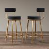 KAMPCO Counter Height Bar Stools with Back, Set of 2 Velvet Bar Chairs, Upholstered High Stool for Kitchens Island, Rustic Bar, 300lbs view 2