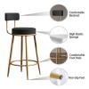 KAMPCO Counter Height Bar Stools with Back, Set of 2 Velvet Bar Chairs, Upholstered High Stool for Kitchens Island, Rustic Bar, 300lbs view 4