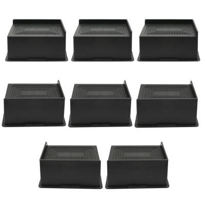 Bed Risers Heavy Duty, Oversized Furnitures Risers 6 inch Support 6000 lbs, Bed Table Rising Blocks, Fits for Couch, Sofa, Chair, Furniture Lifts (6 Inch Black 8 Pack)