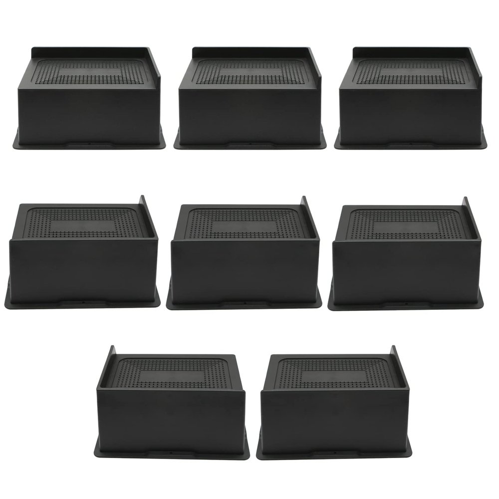 Bed Risers Heavy Duty, Oversized Furnitures Risers 6 inch Support 6000 lbs, Bed Table Rising Blocks, Fits for Couch, Sofa, Chair, Furniture Lifts (6 Inch Black 8 Pack)