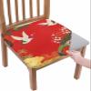 Gehucoxee Japanese-Style Chair Seat Covers for Dining Room Set of 4, Stretch Chair Seat Protector Chairs Cover Removable Washable Slipcovers for Kitchen Office Aqua Cherry Blossoms Red Landscape view 1