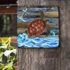 ArogGeld Nautical Coastal Sea Turtle Anchor Tin Sign Sea Wave Metal Wall Art Ocean Theme Decorative Home Wall Art 10x10in Abstract Wall Art Decor for Bedroom Cafe Bar Club Pub Garage view 2