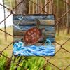 ArogGeld Nautical Coastal Sea Turtle Anchor Tin Sign Sea Wave Metal Wall Art Ocean Theme Decorative Home Wall Art 10x10in Abstract Wall Art Decor for Bedroom Cafe Bar Club Pub Garage view 3