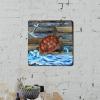 ArogGeld Nautical Coastal Sea Turtle Anchor Tin Sign Sea Wave Metal Wall Art Ocean Theme Decorative Home Wall Art 10x10in Abstract Wall Art Decor for Bedroom Cafe Bar Club Pub Garage view 4