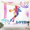 Basketball Lovers Kids Tapestry,Modern Sports Games Competition Wall Tapestries,Girls Boys Adults Room Decor,Hand Painted Fashion Wall Hanging,Pink Purple Home Wall Decor,Medium 59.1 x 59.1 Inches view 1