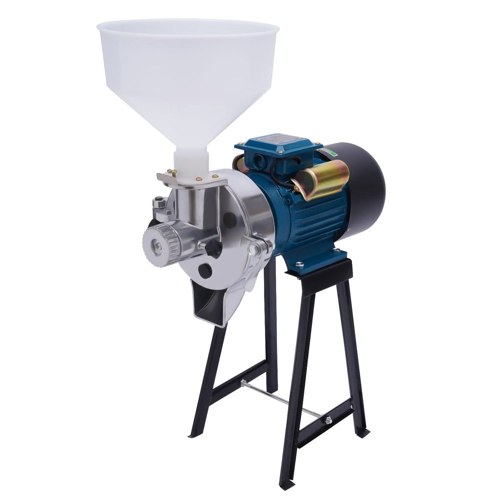110V 2200W Electric Grain Mill Grinder Machine Wet and Dry Mill Machine W/Funnel Feed Soymilk Wheat Cereals Grinder Flour Mill Grinder for Home and Commercial Use Grinding Machine