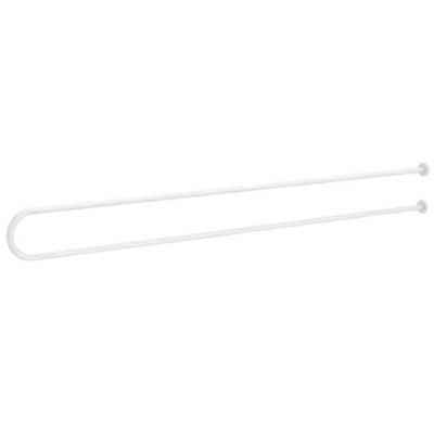 LXHELIVERY Wall Hanging Metal Curtain Rod, U-Shaped Bathroom Curtain Hanger Pole for Beauty Salon, Hospitals, Studios, Shared Office (Color : White, Size : 200cm)