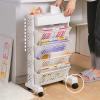 AMONIDA Mobile Shelf, Compact Rotating Removable Organizer Shelf for Office (5 Layer) view 2