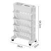 AMONIDA Mobile Shelf, Compact Rotating Removable Organizer Shelf for Office (5 Layer) view 3