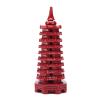 BRABUD Resin Wenchang Tower Pagoda Statue Fengshui 6.8'' 9 Level Pagoda Red Figurine Attract Wealth Lucky Business Rises Study Office Desk Shelf Decoration TQGJBS295 view 1