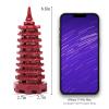 BRABUD Resin Wenchang Tower Pagoda Statue Fengshui 6.8'' 9 Level Pagoda Red Figurine Attract Wealth Lucky Business Rises Study Office Desk Shelf Decoration TQGJBS295 view 2
