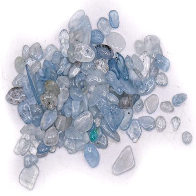 100g (3.5oz) Blue Clear Aquamarine Beryl Small Tumbled Stones Reiki Crystal Jewelry Making Home Decoration Natural Gemstone Mineral Pebble Specimens - 1 Bag