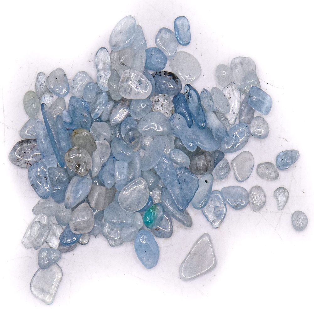 100g (3.5oz) Blue Clear Aquamarine Beryl Small Tumbled Stones Reiki Crystal Jewelry Making Home Decoration Natural Gemstone Mineral Pebble Specimens - 1 Bag