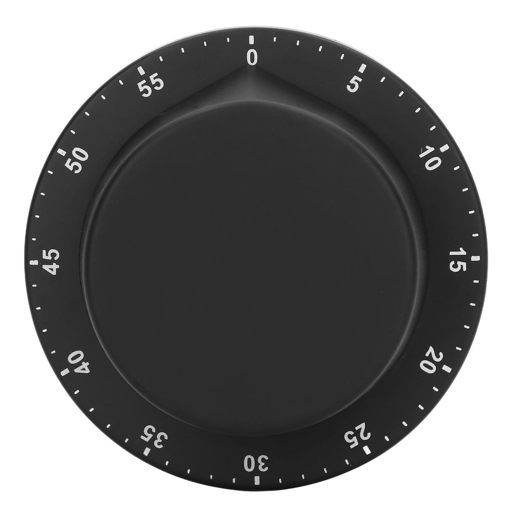 QANYEGN Kitchen Mechanical Timer Kitchen Cotdown Timer Magnetic 304 Stainless Steel Magnetic Suction Chef Cooking Timer Clock (Black)