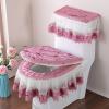 3 Pcs/Set Fabric Lace Toilet Mat Three-Piece Gold Velvet Toilet Seat Cover U-Shaped Zipper Toilet Pedestal Ring Toilet Cover (Color : Italian velvetCoffee) view 2