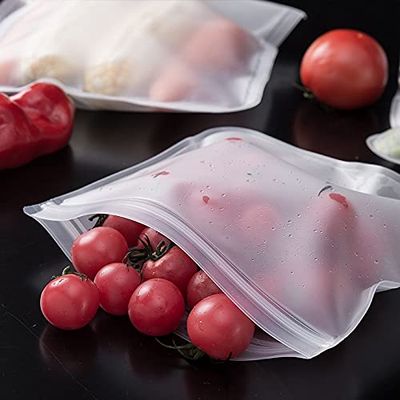 Silicone Food Storage Bag Reusable Stand Up Zip Shut Bag Leakproof Containers Fresh Bag Food Storage Bag Fresh Wrap Ziplock Bag (Color : 20 22 cm)