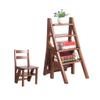 4 Steps Solid Wood Stair Chair Folding Ladder Home Climbing Wood Practical Step Ladder Stool Multifunctional Creative Double Flower Stand Step Stool/3# view 1