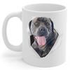 Lovesout Funny Black Brindle Cane Corso Mom And Dad Gifts With Dog Looks Through Coffee Mug White 11 oz view 1