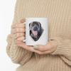 Lovesout Funny Black Brindle Cane Corso Mom And Dad Gifts With Dog Looks Through Coffee Mug White 11 oz view 3