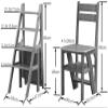 Wooden Step Stool,Shoe Rack Multi-Function Household Folding Ladder Stool, Four-Step Ladder Chair, Shoe Rack, Flower Rack, Kitchen Step Stool Step Stool view 2