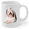 Funny Blue Merle Old English Sheepdog Mom And Dad Gifts With Dog Looks Through Coffee Mug White 11 oz view 2