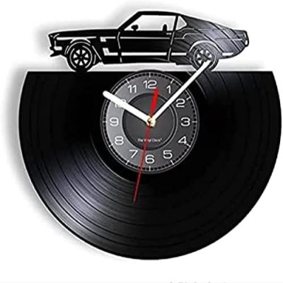 Modern Roman Numerals Wall Clocks 12 Inch Wall Clock Retro Cars Wall Art Vinyl Record LP Wall Clock Transportation Wall Art Automobile Silent Movement Clock Decor