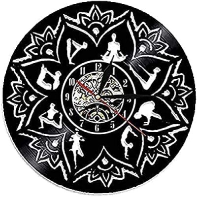 Bedroom Zen Ornaments, Meditation, Wall Clock, Seed of Life, Lotus, Wall Art, Relaxation, Yoga, Focus On Wall Decor, Mandala, Vinyl Record, Wall Clock
