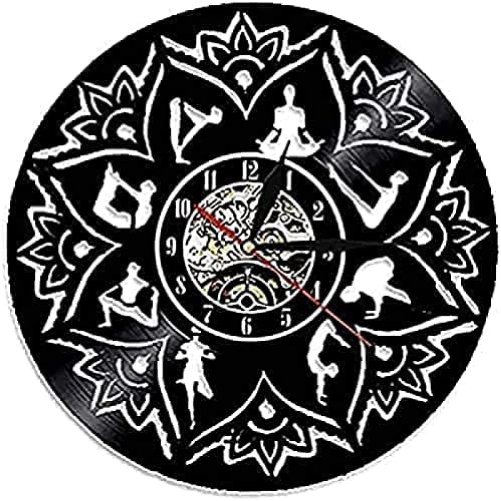 Bedroom Zen Ornaments, Meditation, Wall Clock, Seed of Life, Lotus, Wall Art, Relaxation, Yoga, Focus On Wall Decor, Mandala, Vinyl Record, Wall Clock