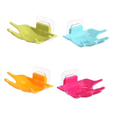 Cabilock Punch Hand Shaped Soap Box Drain Non-Slip Soap Case Compartment Soap Holder Soap Dish for Bathroom Blue