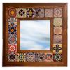 Decorative Bathroom Mirror, Wall Mirror Living Room, Wooden Framed Ceramic Mirror, Housewarming Gift, Talavera Tile, Entryway Boho Decor view 2