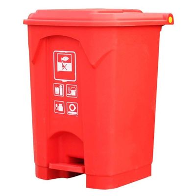 DYPASA Garbage Can 50 Litre Pedal Trash Can with Lid, Home Outdoor Patio Trash Can (Green) Wastepaper Basket (Color : Rojo)
