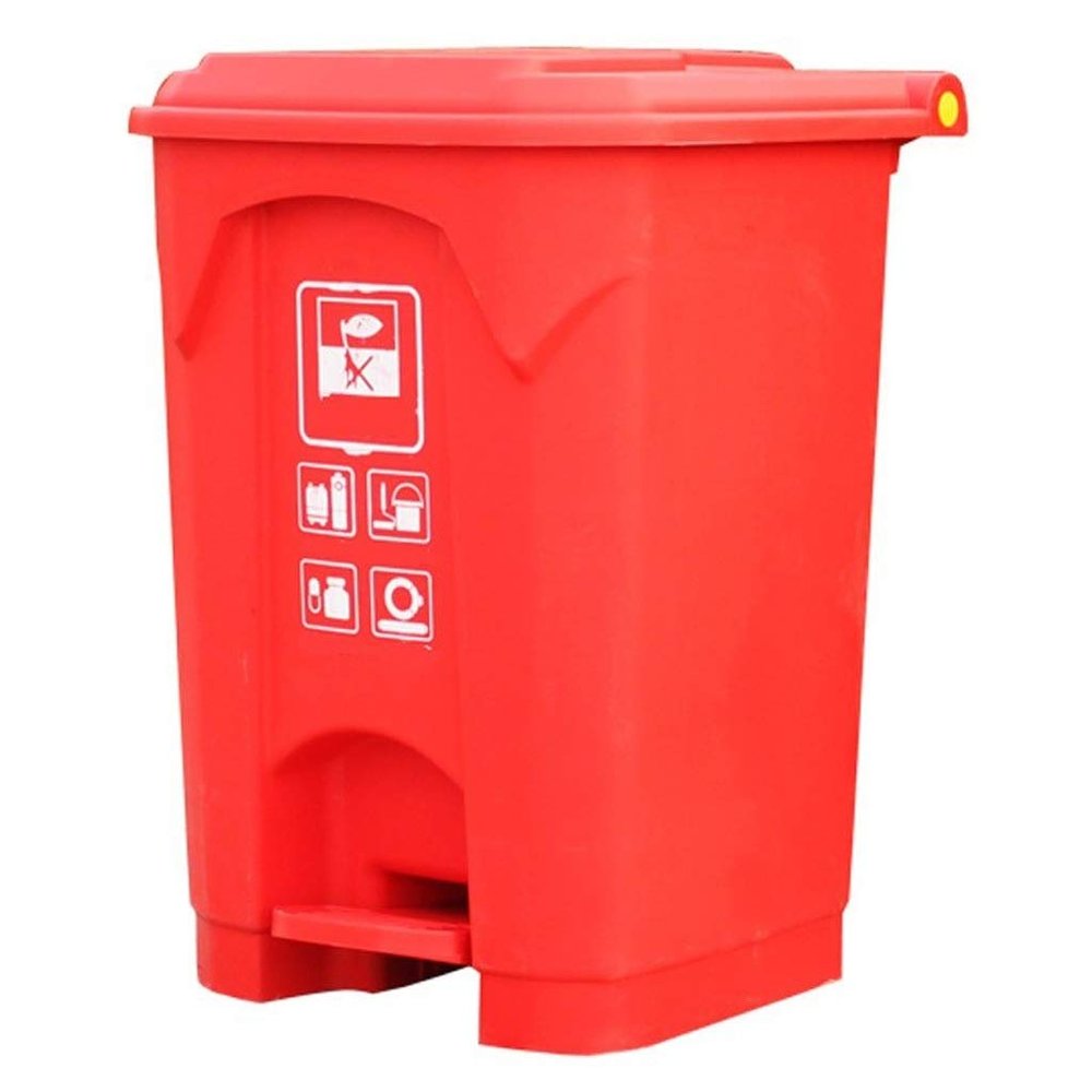 DYPASA Garbage Can 50 Litre Pedal Trash Can with Lid, Home Outdoor Patio Trash Can (Green) Wastepaper Basket (Color : Rojo)