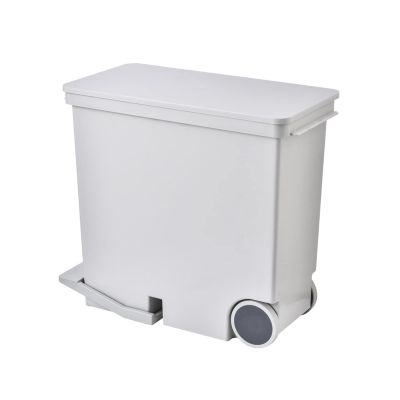 DYPASA Garbage Recycling Bin 26L Narrow Wet and Dry Classification Waste Bin with Wheels Foot-Operated Trash Can Household Trash Can with Lid for Living Room, Kitchen, Bedroom Kitchen Trash Can