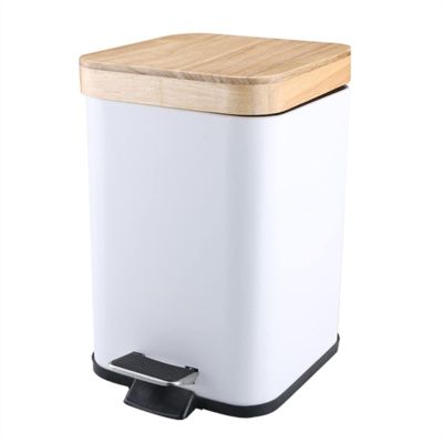 Garbage Recycling Bin Double Layer Step Trash Can Pedal Garbage Rubbish Bin with Lid Waste Container Organizer Kitchen Office Decor, Black/White Kitchen Trash Can (Color : Gold)