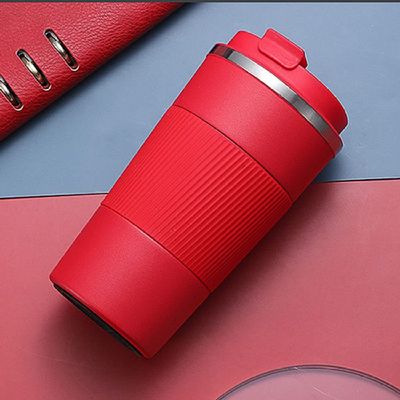 380ml/510ml Double Stainless Steel 304 Coffee Thermos Mug Leak-Proof Non-Slip Car Vacuum Flask Travel Thermal Cup Water Bottle,red,380ML